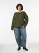 Jumper met ronde hals en losse pasvorm, Groen, Model image number 1