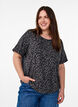 T-shirt met ronde hals en all-overprint, Grijs, Model image number 0