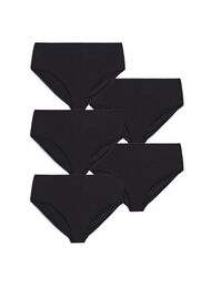 5-pack katoenen slipje met normale taille, Zwart