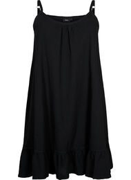 Katoenen jurk met dunne bandjes en a-lijn, Black
