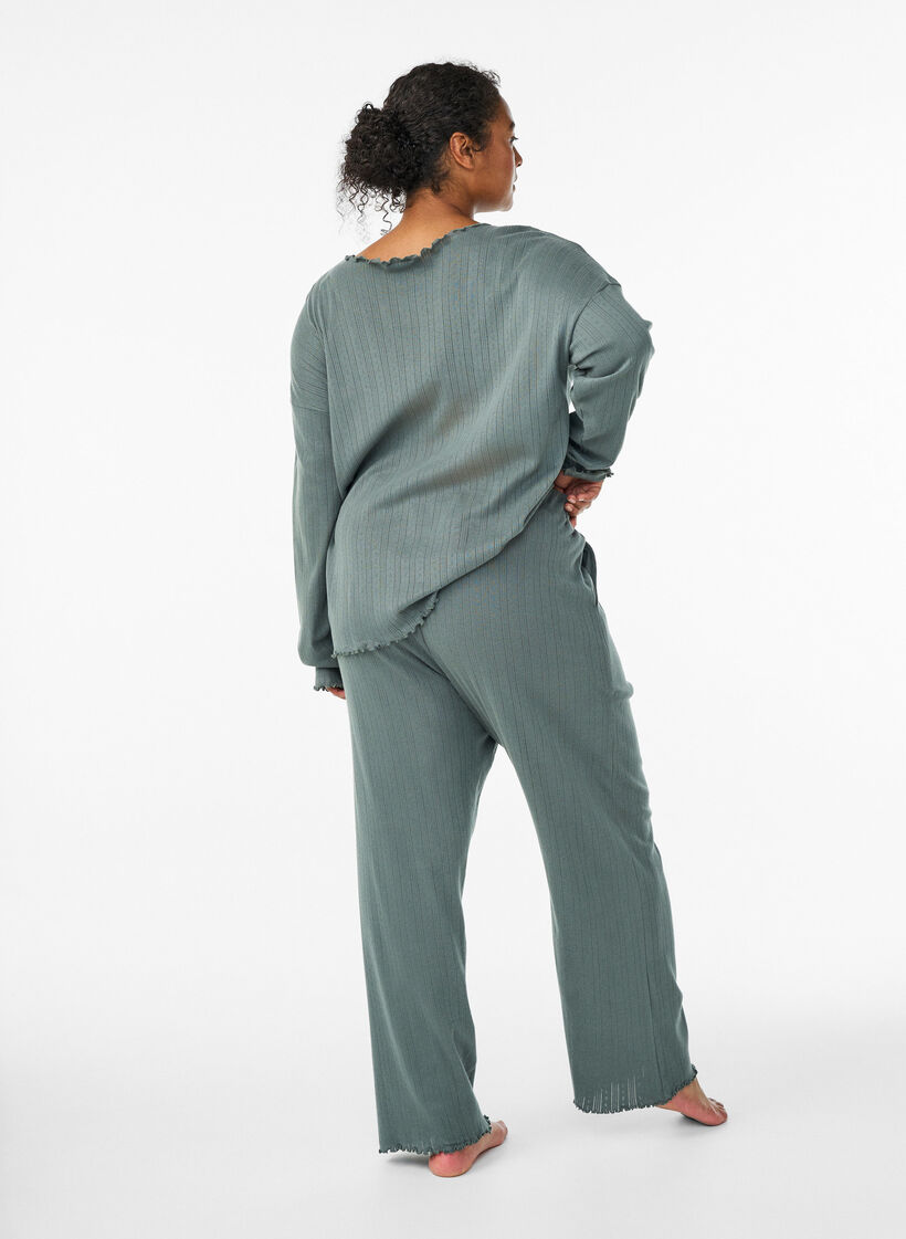 Katoenen nachtb broek, Groen, Model image number 1