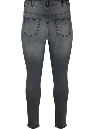 Strakke jeans met slijtagedetails, Grey Denim, Packshot image number 1