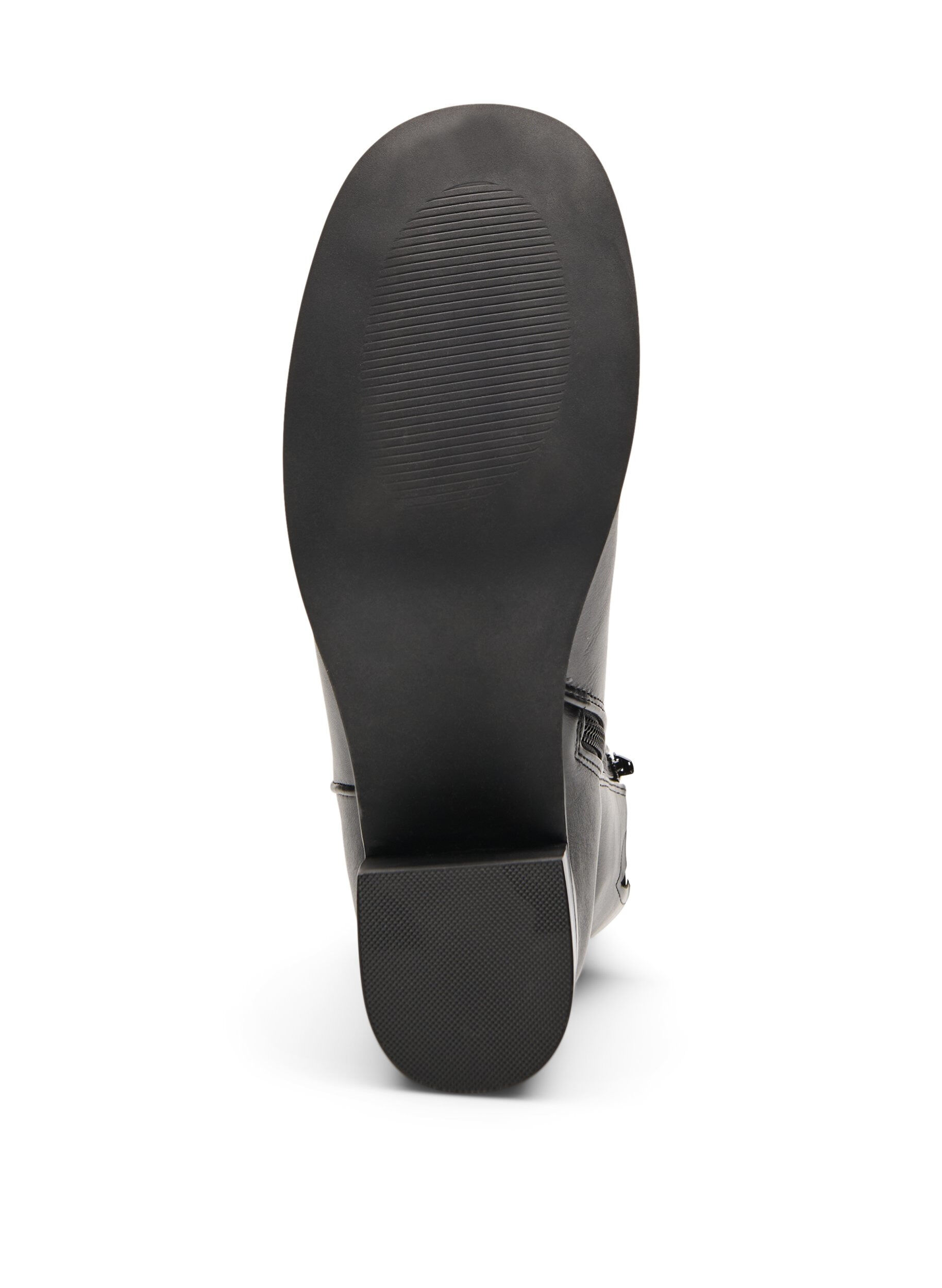 Zizzi Wide fit - Enkellaars met een ronde neus en blokhak, Zwart, Packshot image number 3