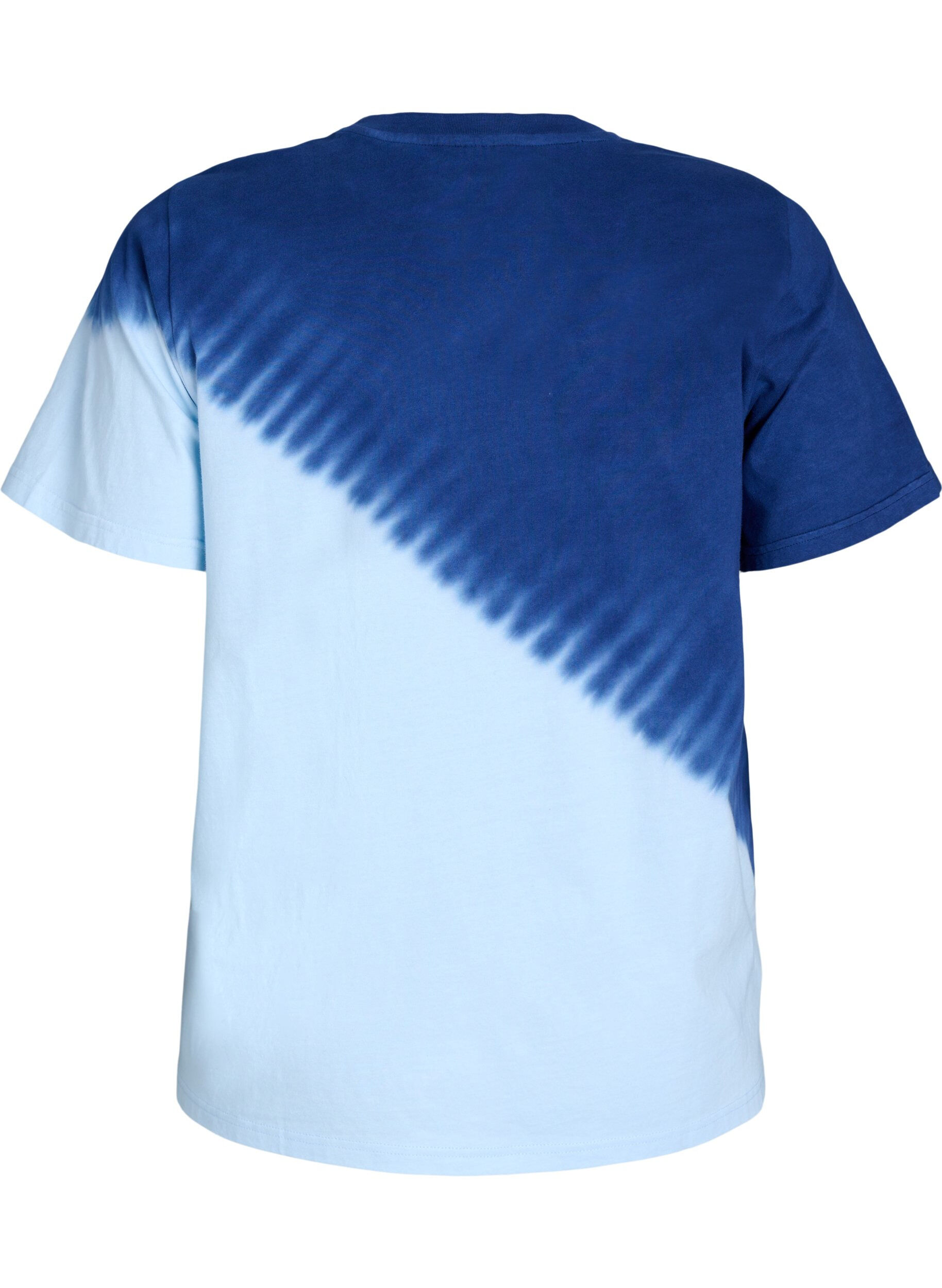Zizzi Dip-dye T-shirt van biologisch katoen, Blauw, Packshot image number 1