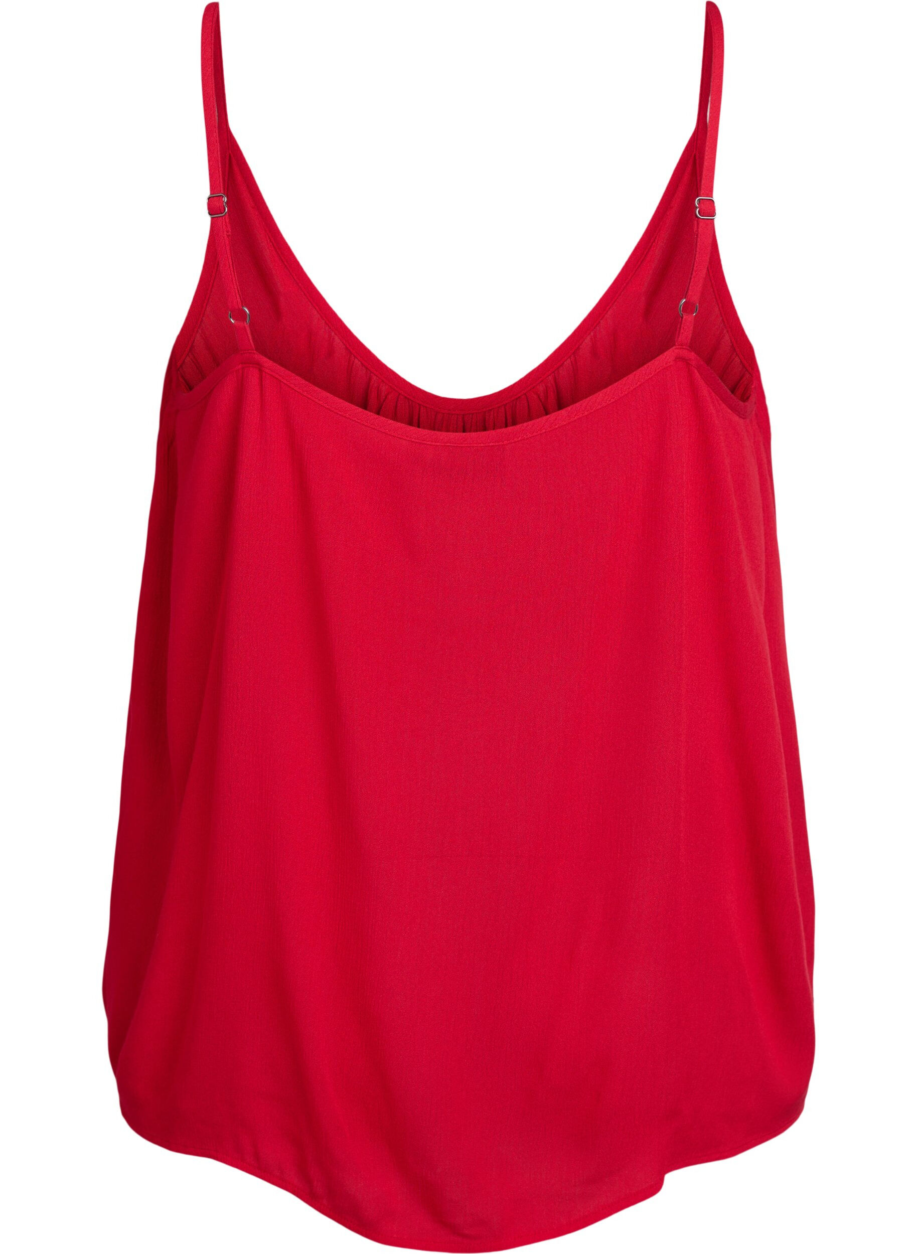 Zizzi Strap top in viscose, Rood, Packshot image number 1