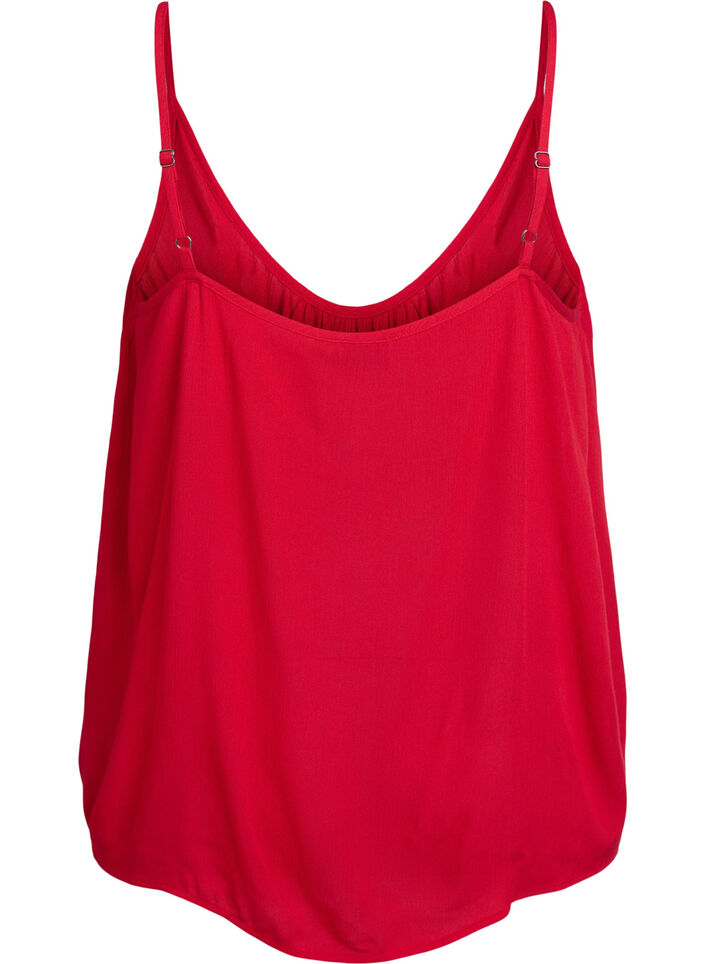 Strap top in viscose, Rood, Packshot image number 1