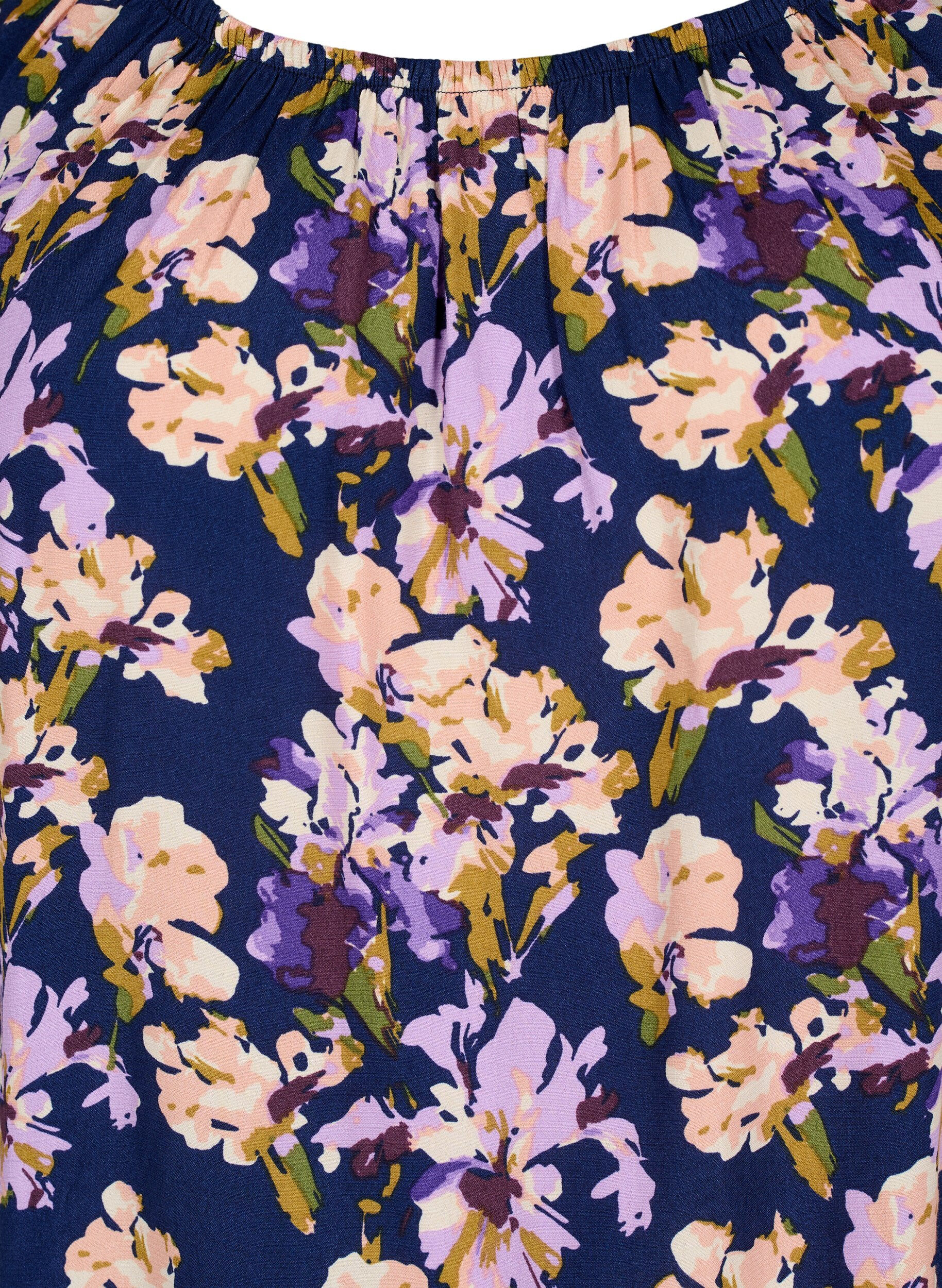 Zizzi Gebloemde viscose blouse met korte mouwen, Small Flower AOP, Packshot image number 2