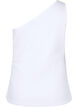 One-shoulder top in katoen, Bright White, Packshot image number 1