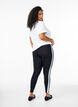 Viscose leggings met strepen aan de zijkant, Black W. Stripe, Model image number 1