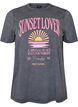 Katoenen T-shirt met print aan de voorkant en een gewassen look, Grijs, Packshot image number 0