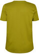 Katoenen T-shirt met tekstbadge, Groen, Packshot image number 1