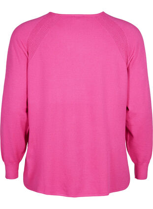 Gebreide blouse met raglanmouwen, Raspberry Rose Mel., Packshot image number 1