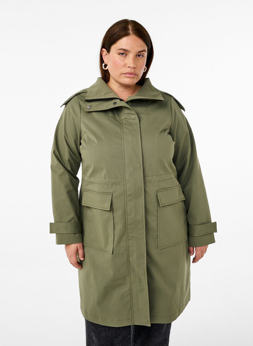 Waterafstotende parka jas, Groen, Model image number 0
