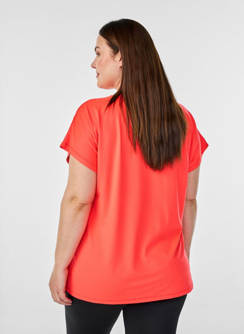 Effen gekleurd trainingsshirt, Oranje, Model image number 2