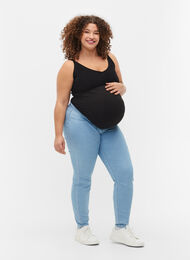 Zwangerschapsjeggings met achterzakken, Light blue, Model