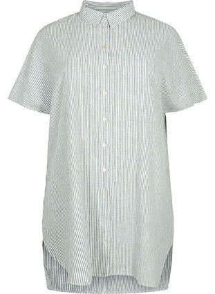 Lang shirt met korte mouwen, Black Forest Stripe, Packshot image number 0