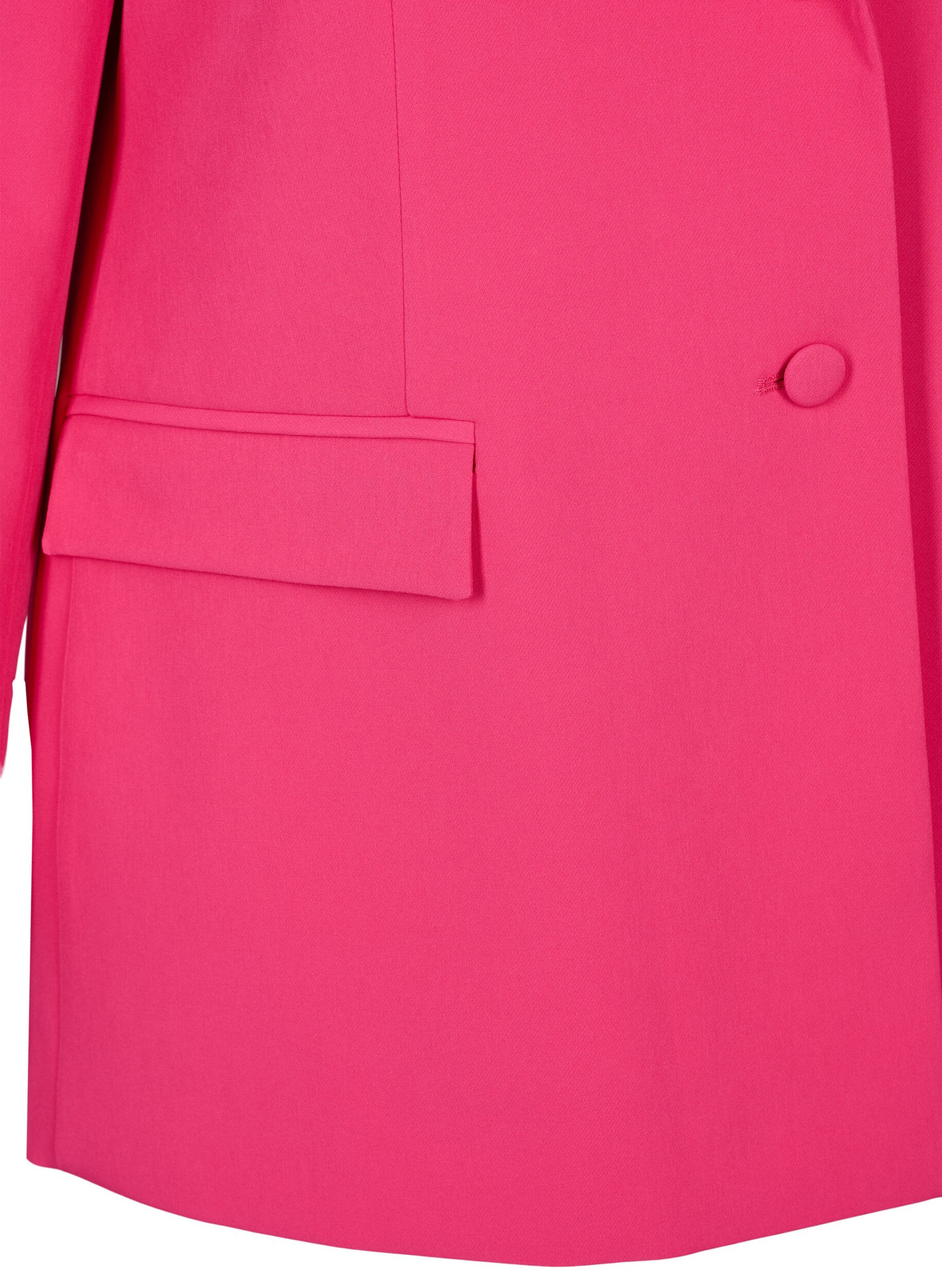Zizzi Klassieke blazer met knoopsluiting, Pink Yarrow, Packshot image number 3