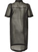Organza jurk met puffmouwen en borstzakken, Zwart, Packshot image number 1