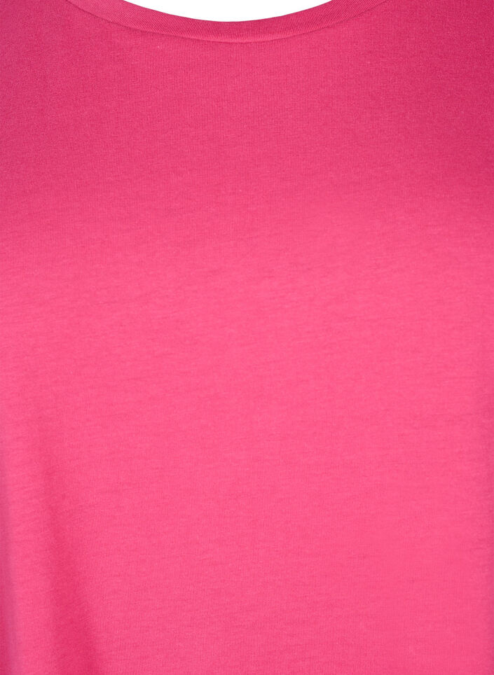 T-shirt met korte mouwen in een katoenmix, Roze, Packshot image number 2