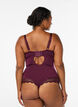 Body van kant met beugels en bandjesdetails, Rood, Model image number 1