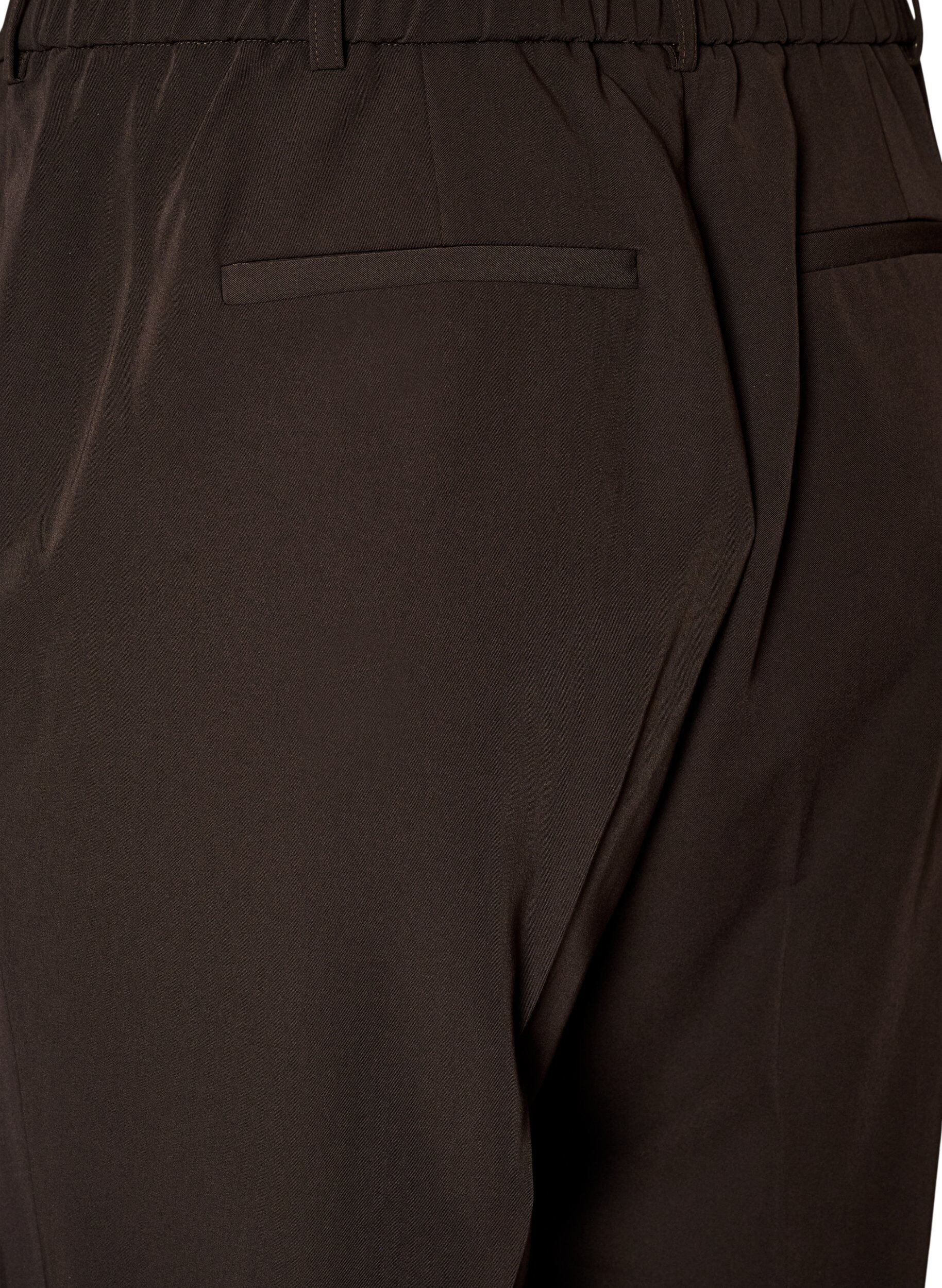 ZizziHigh-waist op maat gemaakte broek met geperste plooien, Bruin, Packshot image number 3