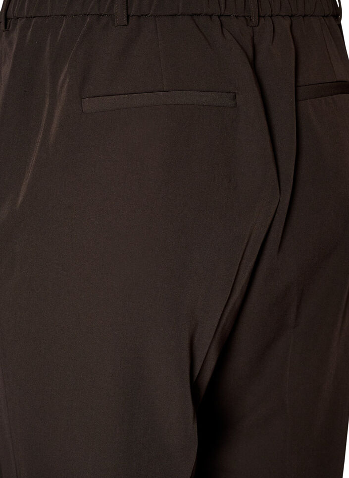 High-waist op maat gemaakte broek met geperste plooien, Bruin, Packshot image number 3