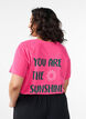 T-shirt met print, Roze, Model image number 0