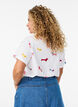 Katoenen T-shirt met hondenprint, Wit, Model image number 2