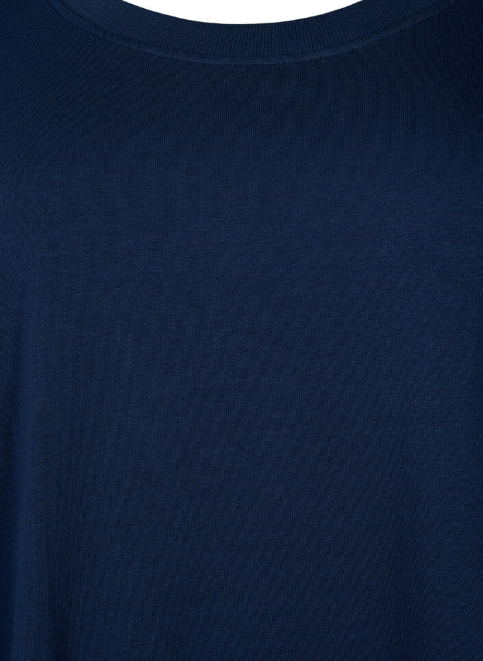 Sweatjurk met korte mouwen en zakken, Black Iris, Packshot image number 2