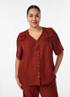 Overhemd blouse met V-hals en korte mouwen, Rood, Model image number 0