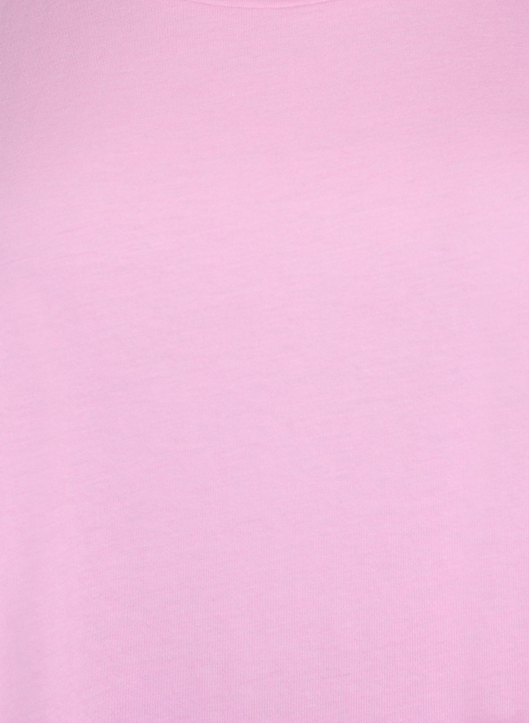 ZizziT-shirt met korte mouwen van katoenmix, Roze, Packshot image number 2