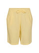 Los katoenen mousseline shorts met een hoge taille, Geel, Packshot image number 0