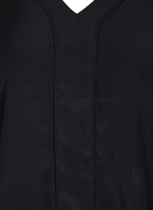 Blouse with v-neck and smock detail, Black, Packshot image number 2