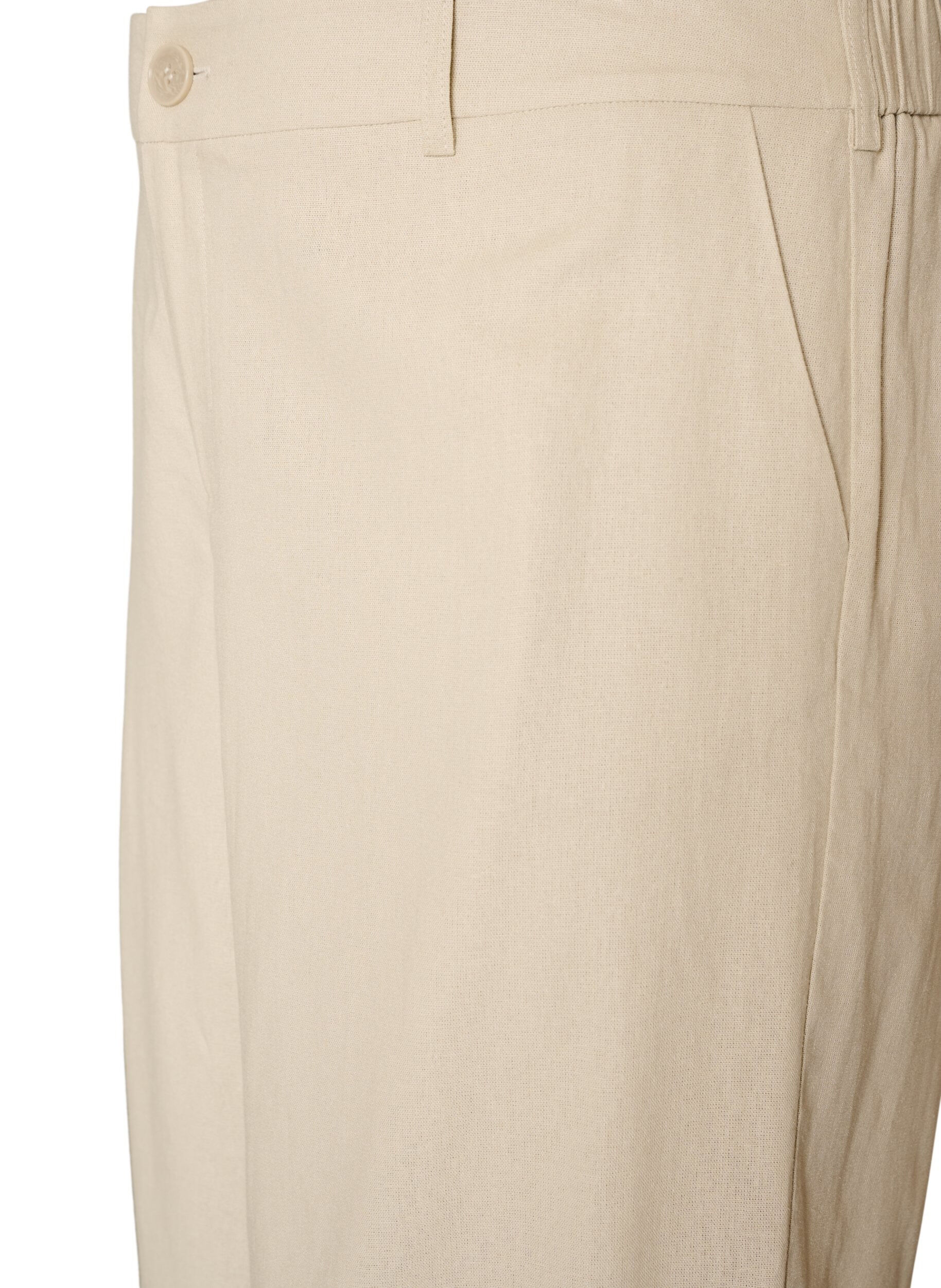ZizziBermuda shorts met hoge taille in linnen en viscose, Beige, Packshot image number 2