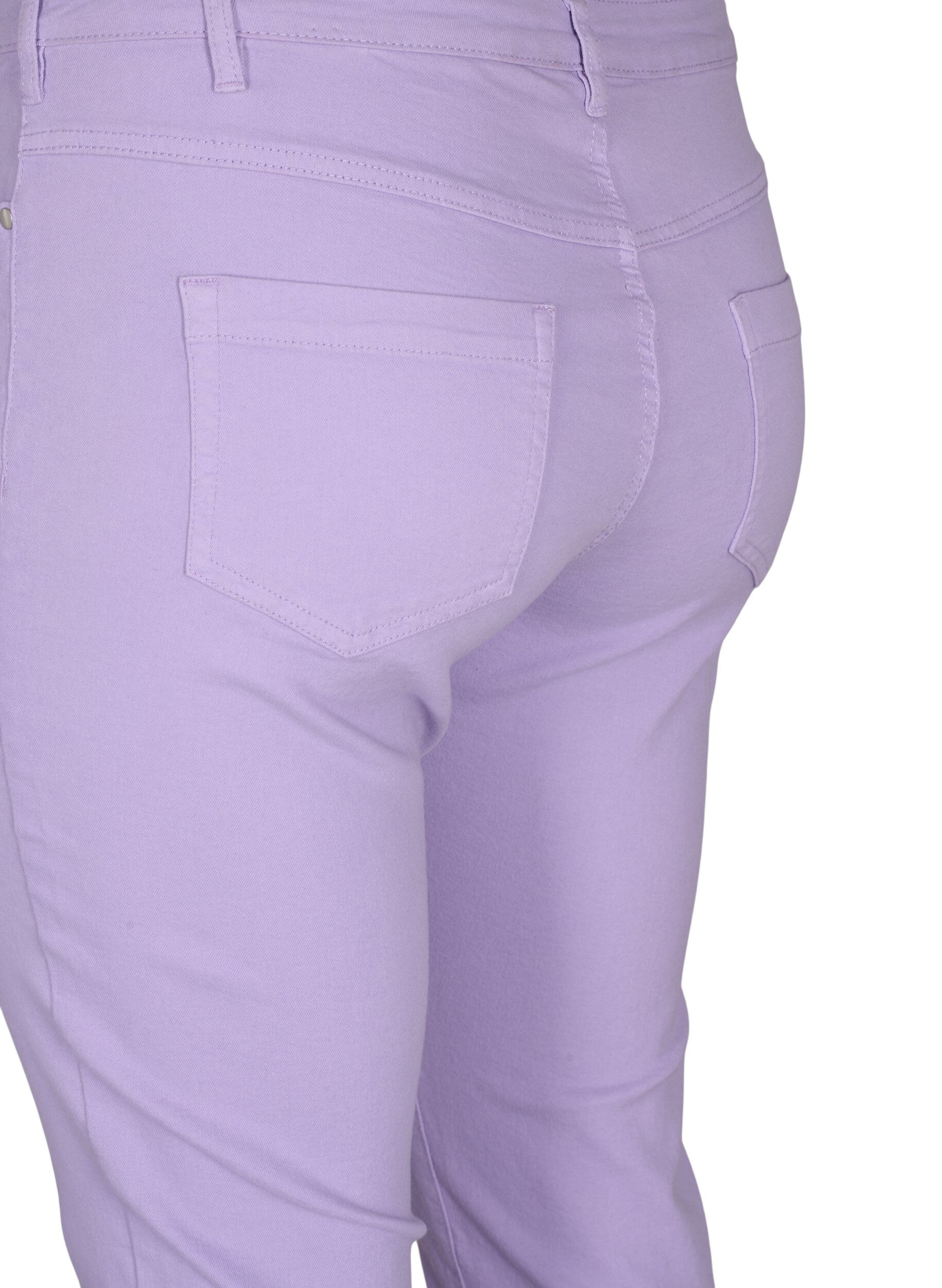Zizzi Strakke Emily capri broek, Lavender, Packshot image number 3