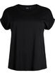 T-shirt met korte mouwen van katoenmix, Zwart, Packshot image number 0