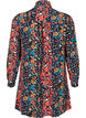 Lang viscose overhemd met bloemenprint, Black Flower, Packshot image number 1