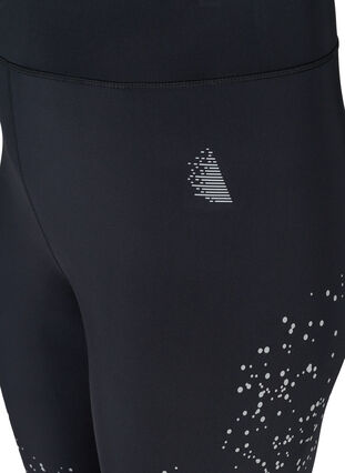 Cropped sportlegging met reflectoren, Black, Packshot image number 2