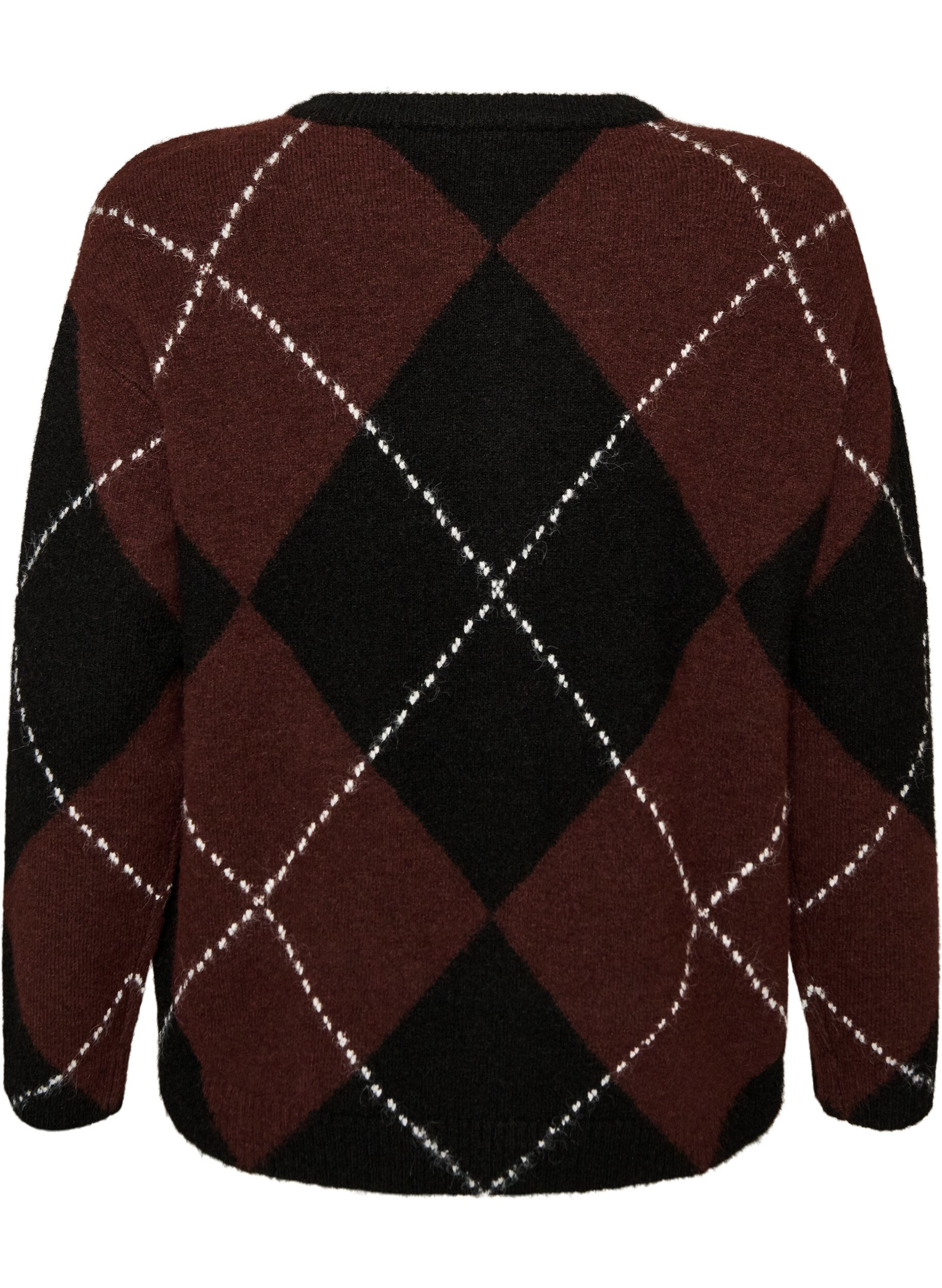 ZizziVest met argylepatroon, Zwart, Packshot image number 1