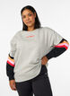 Sweatshirt met losse pasvorm met contrastdetails op de mouwen, Grijs, Model image number 0