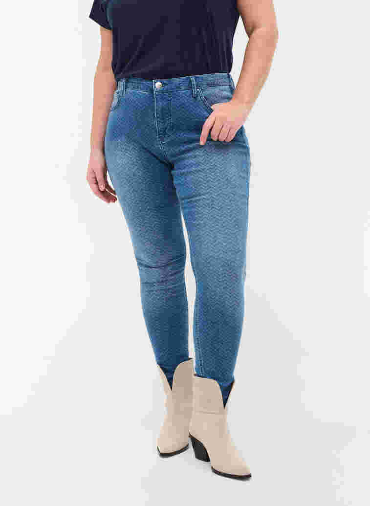 Amy jeans met hoge taille en print, Ethnic Pri, Model image number 3