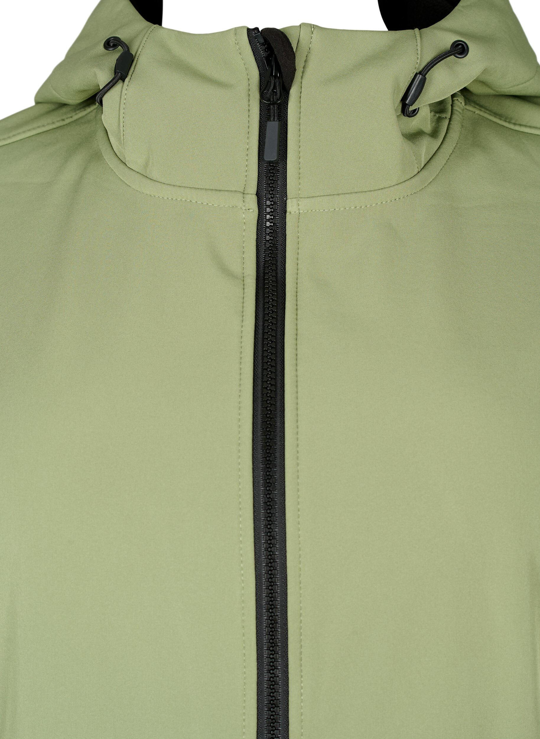 Zizzi Korte softshell jas met zakken, Oil Green, Packshot image number 2