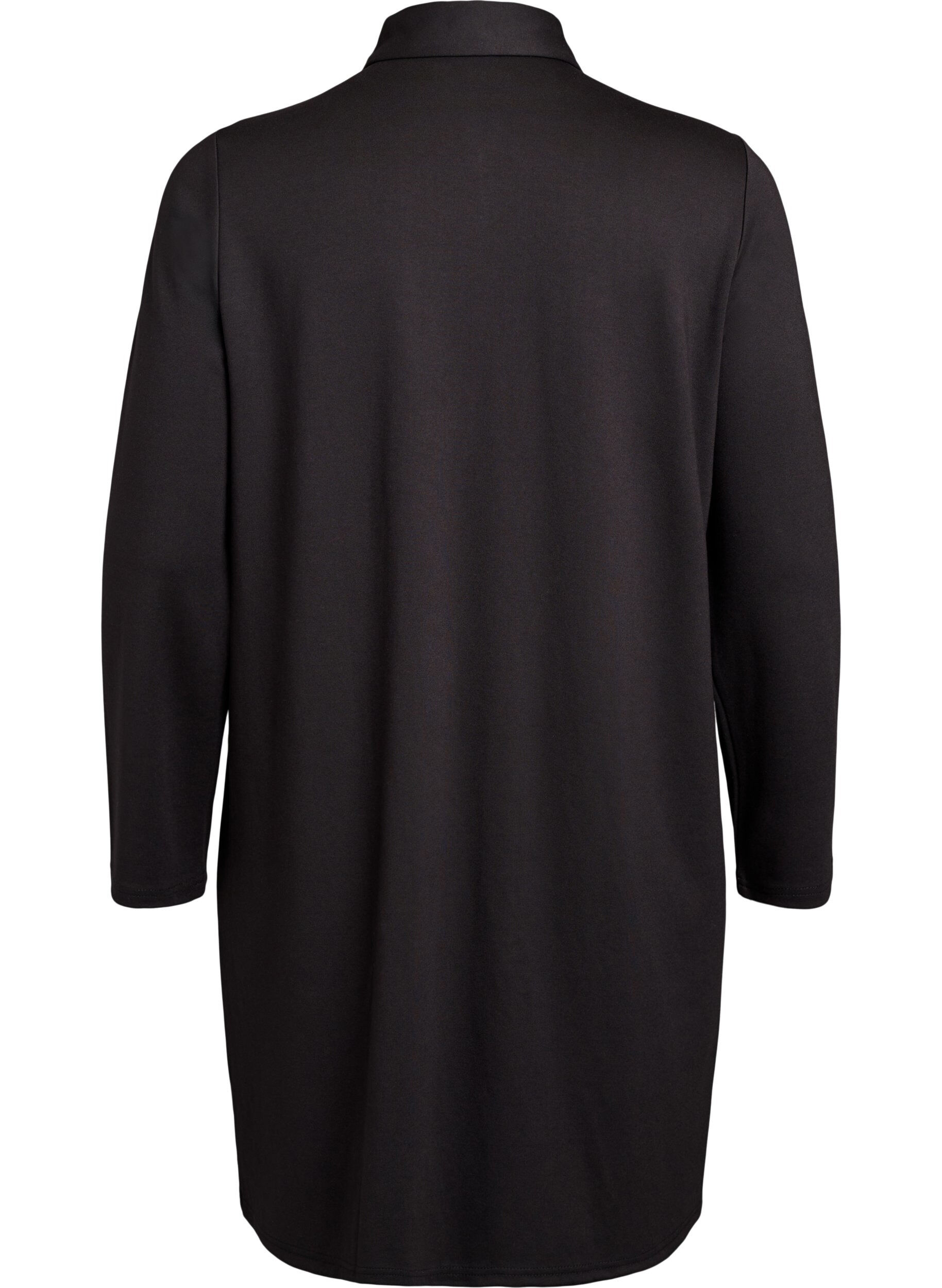 Zizzi Shirtjurk met decoratieve knopen, Zwart, Packshot image number 1