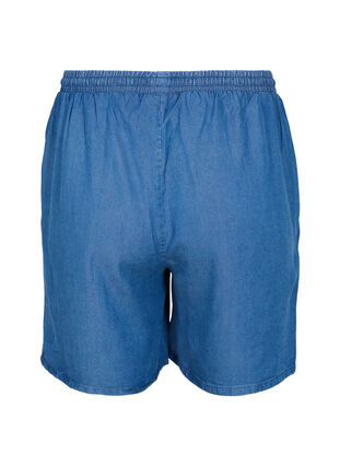 Losse shorts met trekkoord en zakken, Blue denim, Packshot image number 1