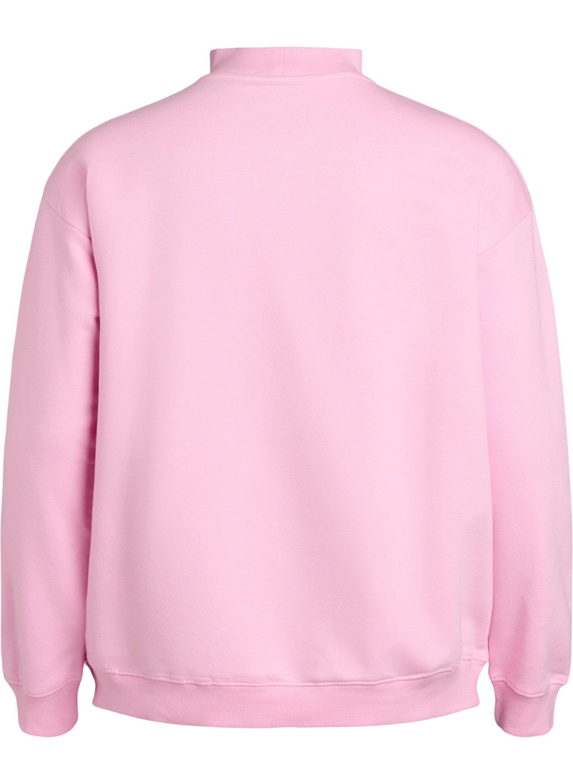 Zizzi Sweatshirt met hoge kraag en lange mouwen, Roze, Packshot image number 1