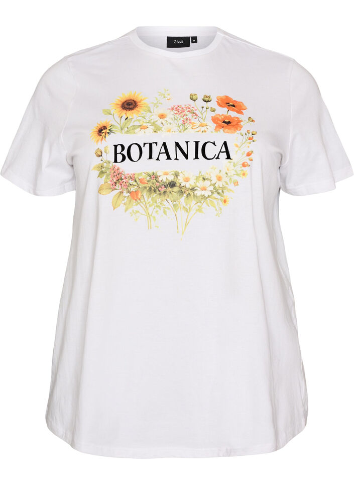 Organisch katoenen T-shirt met print aan de voorkant, Wit, Packshot image number 0