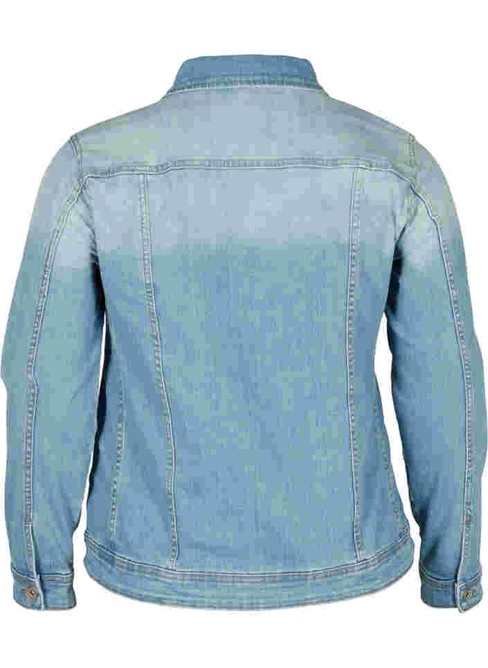 Lichte denim jas met borstzakken, Light blue denim, Packshot image number 1