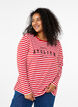 Gestreepte blouse met motief, Whitew.FlameS.Stripe, Model image number 0