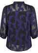 Chiffon blouse met jacquardpatroon, Evening Blue, Packshot image number 1