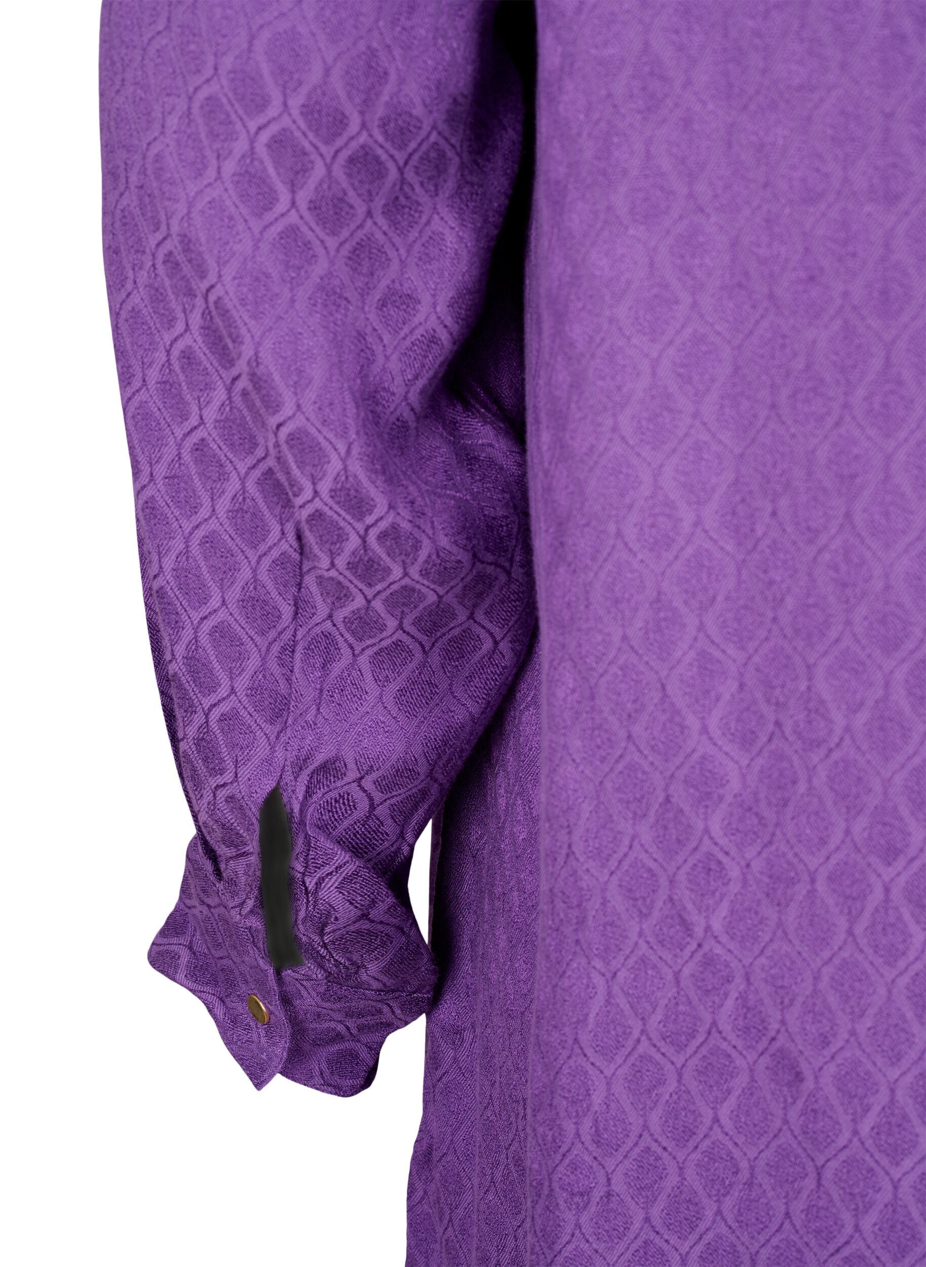 Zizzi Viscose tuniek met Ton sur Ton patroon, Lavender Violet, Packshot image number 3